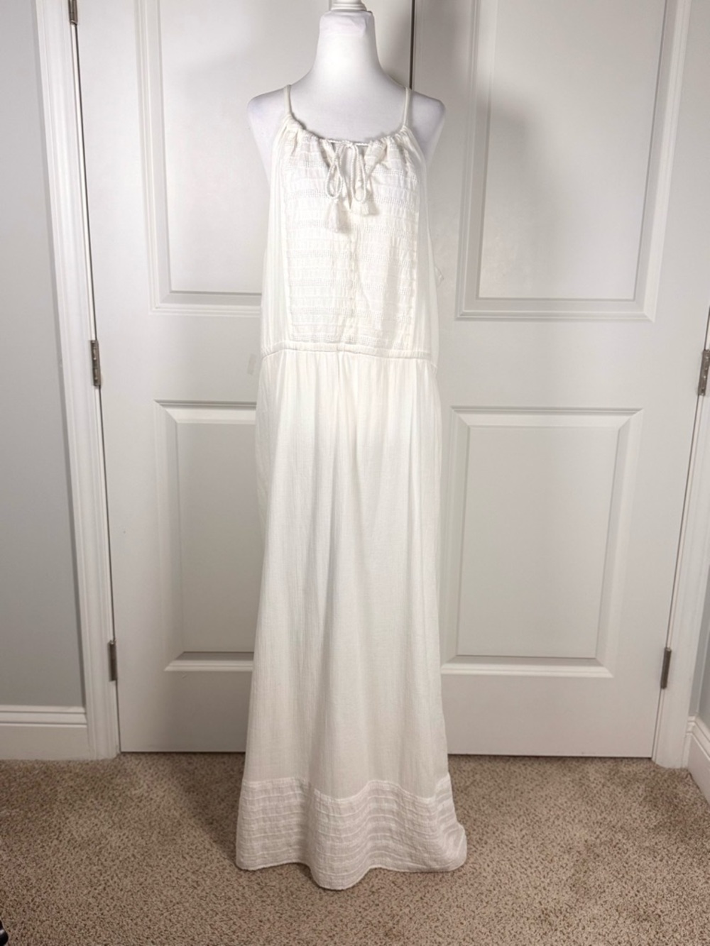 Old Navy White Tie-Front Maxi Dress